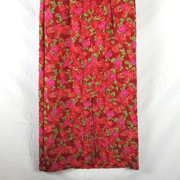 Vintage 90s Rose Floral Midi Dress - Picture 7 of 7